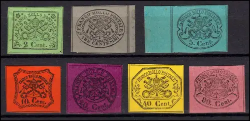 Altitalien - Kirchenstaat, 12-18 ND authentische Neudrucke ungezähnt, ohne Gummi
