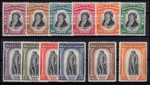 San Marino 215-226 Delfico, kompletter Satz sauber postfrisch **