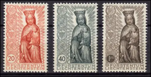 Liechtenstein 329-331 Marianisches Jahr 1954, Satz sauber postfrisch **