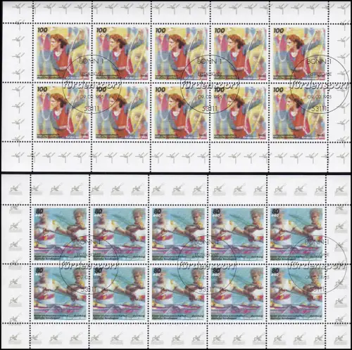 1777-1780 Sporthilfe - vier komplette 10er-Bogen ESSt Bonn