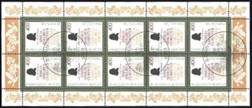 1880 Homöopathie: Samuel Hahnemann - 10er-Bogen ESSt