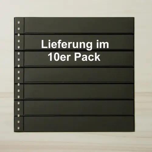 LINDNER Omnia Einsteckblatt 07 - schwarz 7 Streifen - 10er-Packung