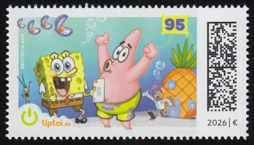 3958 Sponge Bob Schwammkopf NASSKLEBEND, postfrisch **