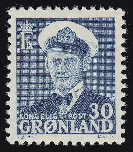 Grönland 33 Frederik 30 Oere, sauber postfrisch **