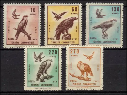 Türkei 2270-2274 Greifvögel, kompletter Satz, sauber postfrisch **