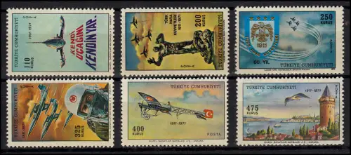 Türkei 2220-2225 Luftstreitkräfte, kompletter Satz, sauber postfrisch **