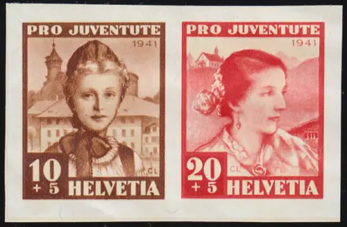 Schweiz 403-404 Pro Juventute Zusammendruck aus Block 6, postfrisch **