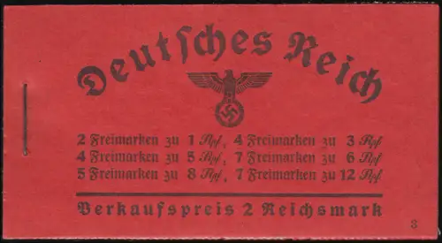 MH 36.1 Hindenburg 1937, Deckel ungeknickt, HBL leider anhaftend (*)