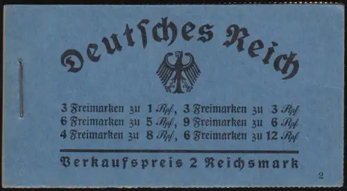 MH 35 Hindenburg 1934, Deckel ungeknickt, HBL leider anhaftend (*)