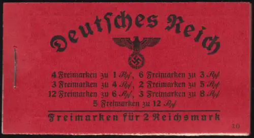 MH 38.2 Hindenburg 1939, Deckel ungeknickt, postfrisch **