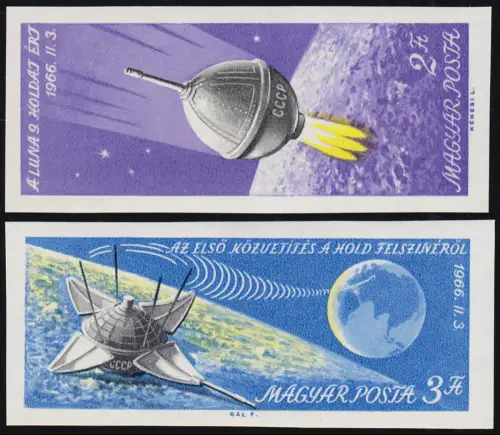 2218-2219B Landung von LUNA 9 auf dem Mond, 2 Werte, Satz ungezähnt **