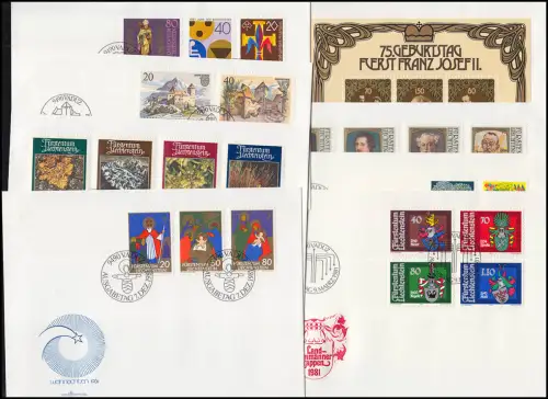 764-790 Liechtenstein-Jahrgang 1981 komplett auf FDC mit ESSt Vaduz