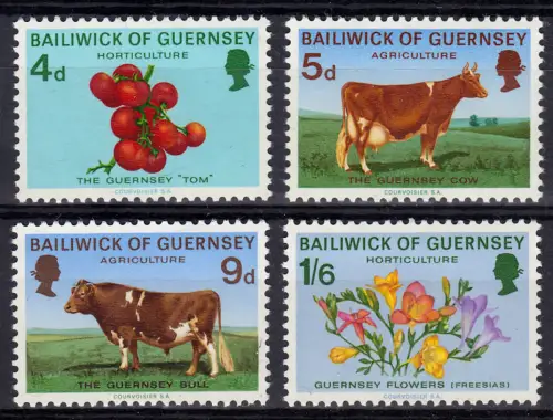 Großbritannien - Guernsey 31-34 Landwirtschaft, kompletter Satz, postfrisch **