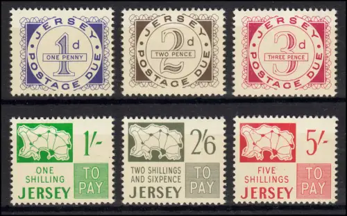 Großbritannien - Jersey Portomarken 1-6, postfrisch **