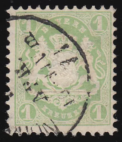Bayern 22 X a Wappen 1 Kreuzer, Einkreisstempel April 1871