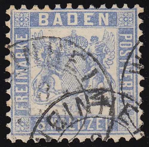 Baden 19 Wappen 6 Kreuzer, gestempelt WEINHEIM