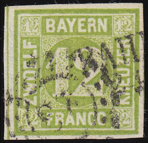 Bayern 12 Ziffern im Quadrat 12 Kreuzer, gestempelt