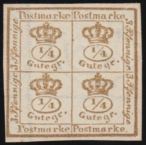 Braunschweig I nicht ausgegeben 4/4 Ggr., original ohne Gummi