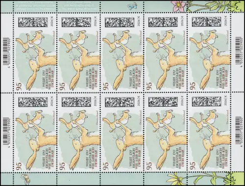 3950 Hasen - Weißt Du eigentlich, wie lieb ich Dich hab´ - 10er-Bogen, **