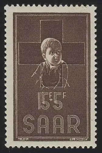 Saarland 350 Rotes Kreuz 1954, postfrisch **