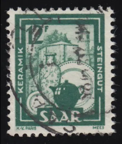 Saarland 280 Freimarke 12 Fr, gestempelt O