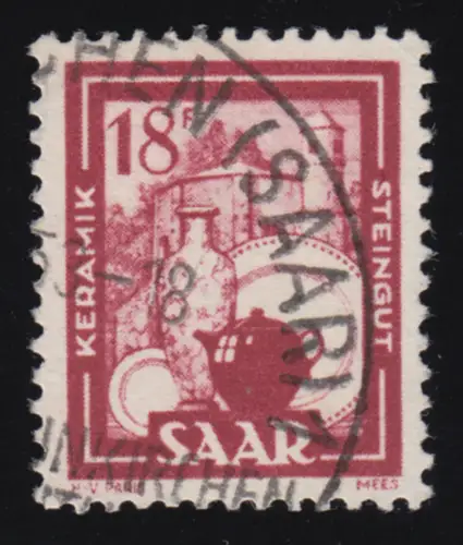 Saarland 282 Freimarke 18 Fr, gestempelt O