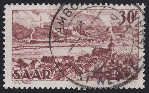 Saarland 285 Freimarke 30 Fr, gestempelt O