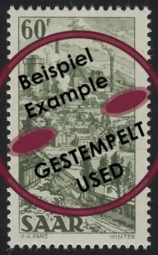 Saarland 287 Freimarke 60 Fr, gestempelt O