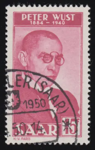 Saarland 290 Peter Wust 1950, gestempelt O