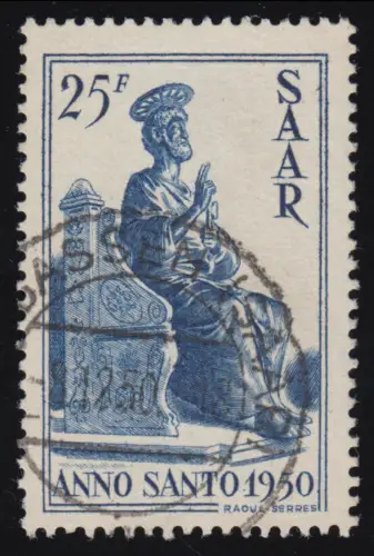 Saarland 295 Heiliges Jahr 25 Fr 1950, gestempelt O