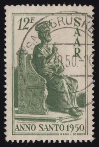 Saarland 293 Heiliges Jahr 12 Fr 1950, gestempelt O