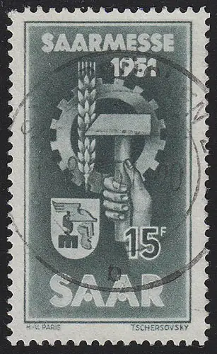 Saarland 306 Saarmesse Saarbrücken 1951, gestempelt O