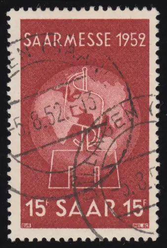 Saarland 317 Saarmesse Saarbrücken 1952, gestempelt O