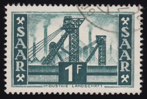 Saarland 319 Freimarke 1 Fr, gestempelt O