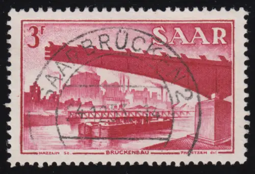 Saarland 321 Freimarke 3 Fr, gestempelt O