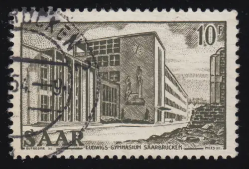 Saarland 325 Freimarke 10 Fr, gestempelt O