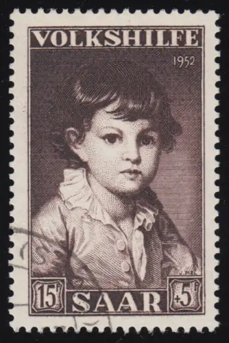 Saarland 338 Volkshilfe Gemälde 15 Fr 1952, gestempelt O