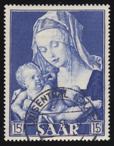 Saarland 353 Marianisches Jahr Gemälde 15 Fr 1954, gestempelt O