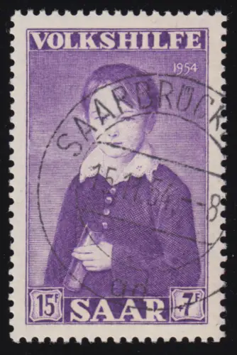 Saarland 356 Volkshilfe Gemälde 15 Fr 1954, gestempelt O
