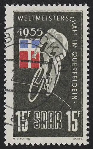 Saarland 357 Querfeldein-Rad-WM 1955, gestempelt O