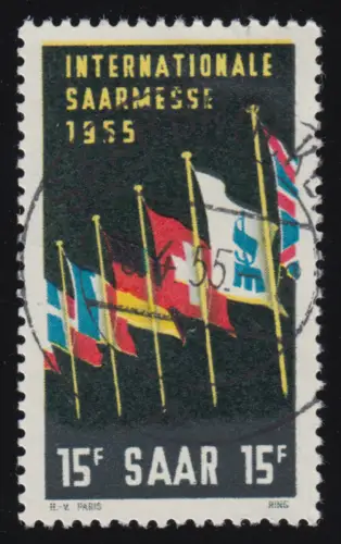 Saarland 359 Saarmesse Saarbrücken 1955, gestempelt O