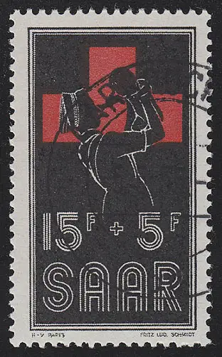 Saarland 360 Rotes Kreuz 1955, gestempelt O