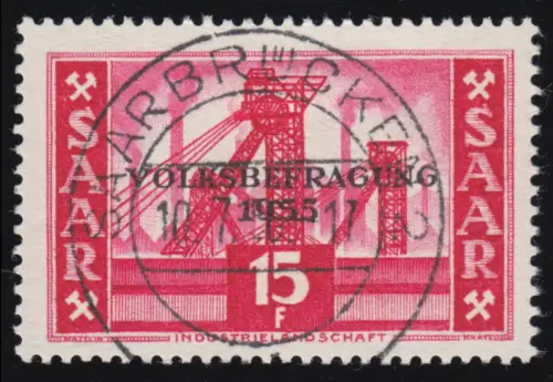 Saarland 362 Volksbefragung 15 Fr 1955, gestempelt O