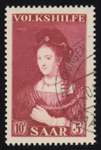 Saarland 377 Volkshilfe Gemälde 10 Fr 1956, gestempelt O