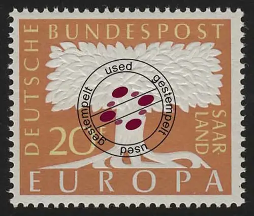 Saarland 402 Europa 20 Fr 1957, gestempelt O