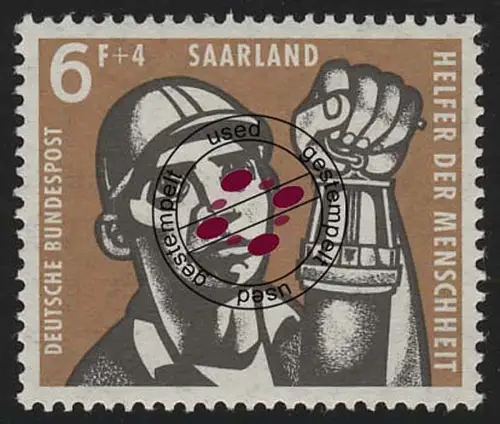 Saarland 404 Wohlfahrt Kohlebergbau 6 Fr 1957, O