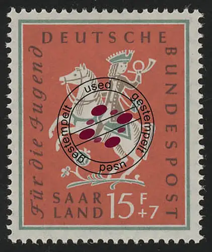 Saarland 434 Jugend Volkslieder 15 Fr 1958, gestempelt O