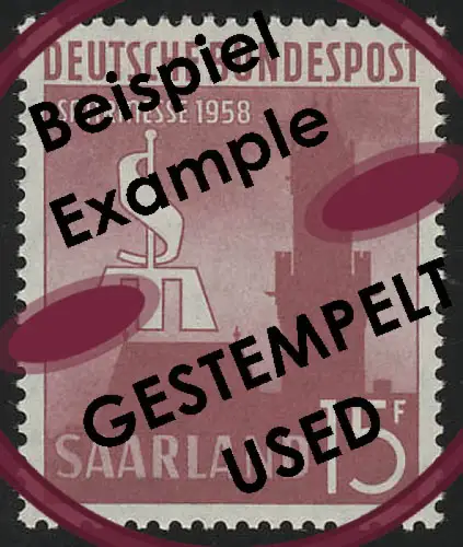 Saarland 435 Saarmesse Saarbrücken 1958, gestempelt O