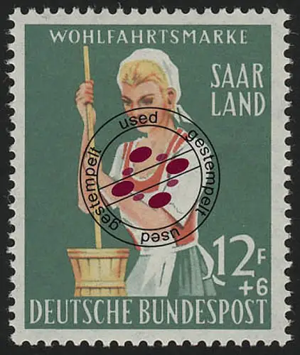 Saarland 442 Wohlfahrt Landwirtschaft 12 Fr, gestempelt O