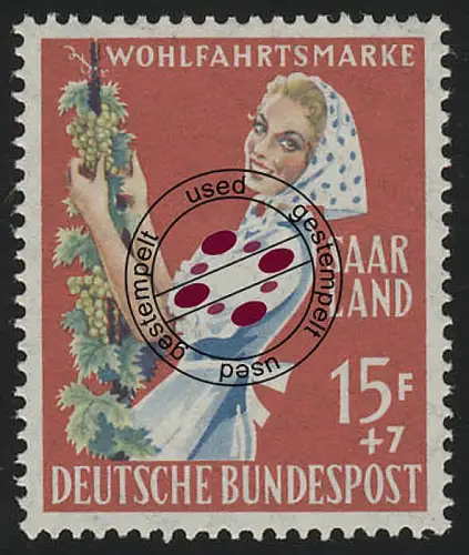 Saarland 443 Wohlfahrt Landwirtschaft 15 Fr, gestempelt O